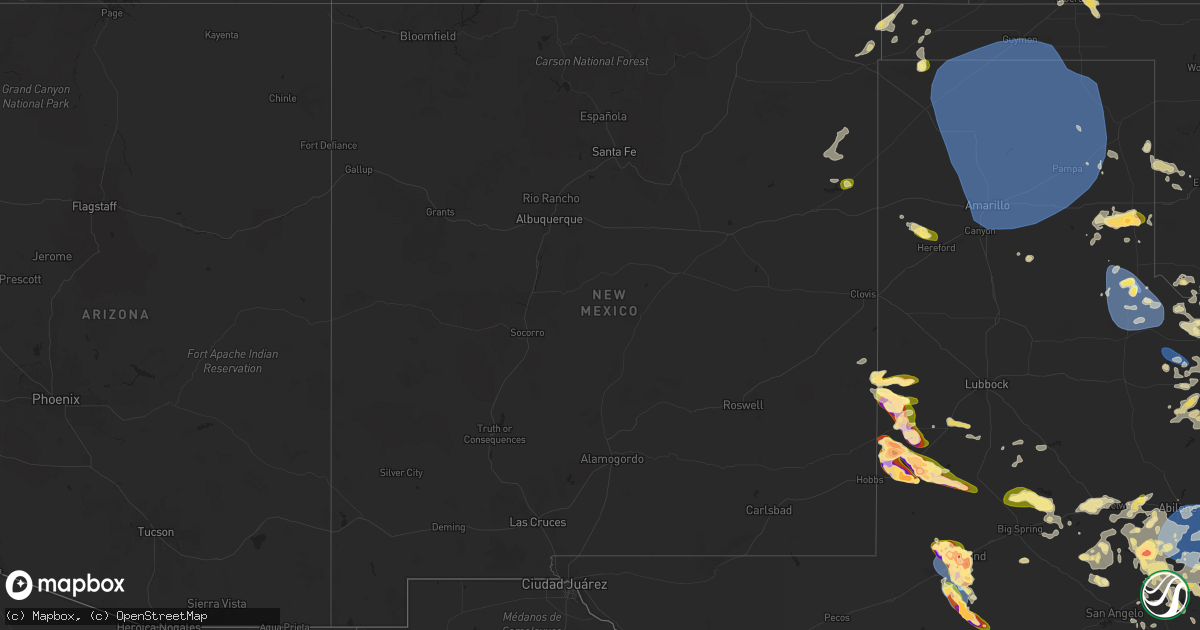 Hail map in New Mexico on May 30, 2024