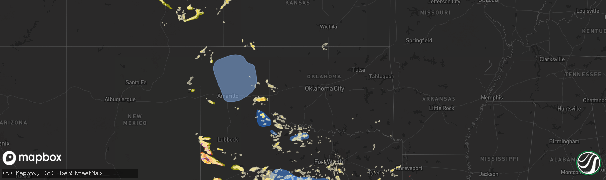 Hail map in Oklahoma on May 30, 2024