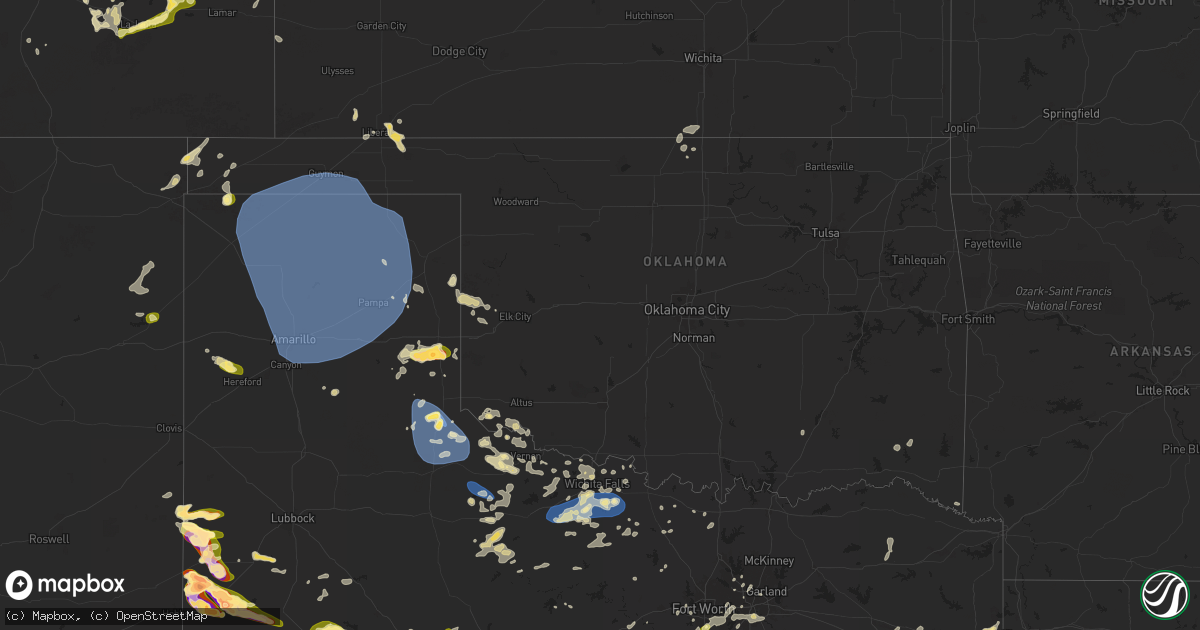 Hail map in Oklahoma on May 30, 2024