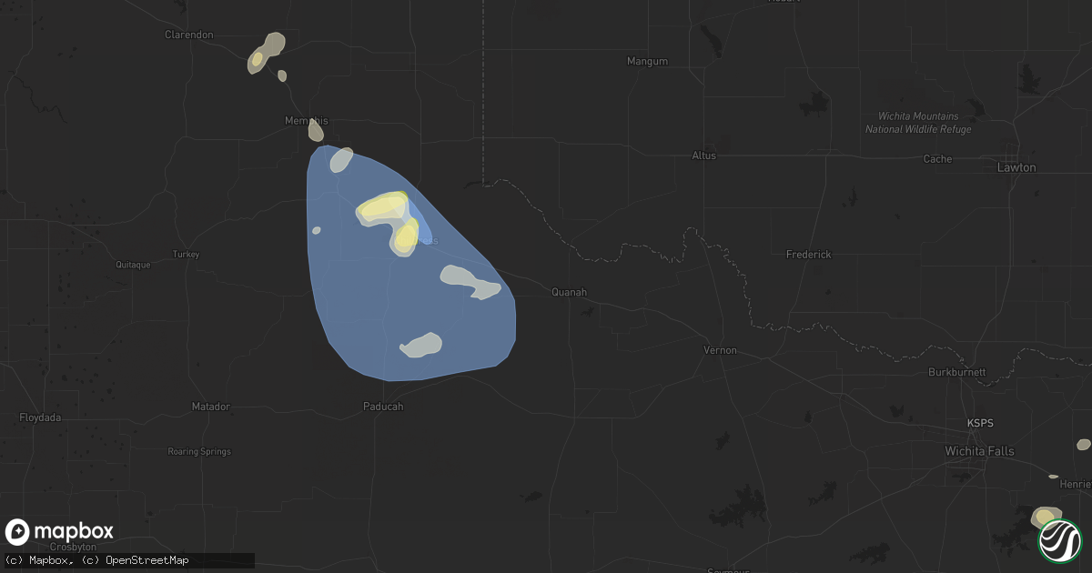 Hail map in Quanah, TX on May 30, 2024