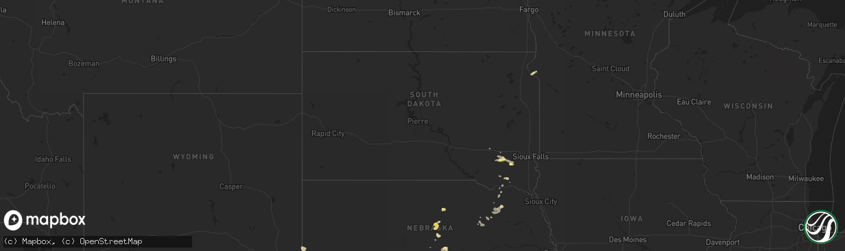 Hail map in South Dakota on May 30, 2024