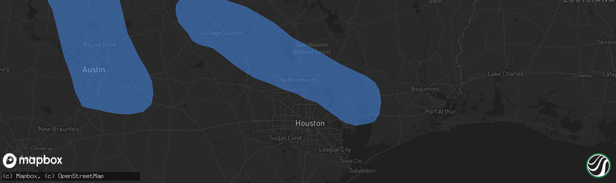 Hail map in Spring, TX on May 30, 2024