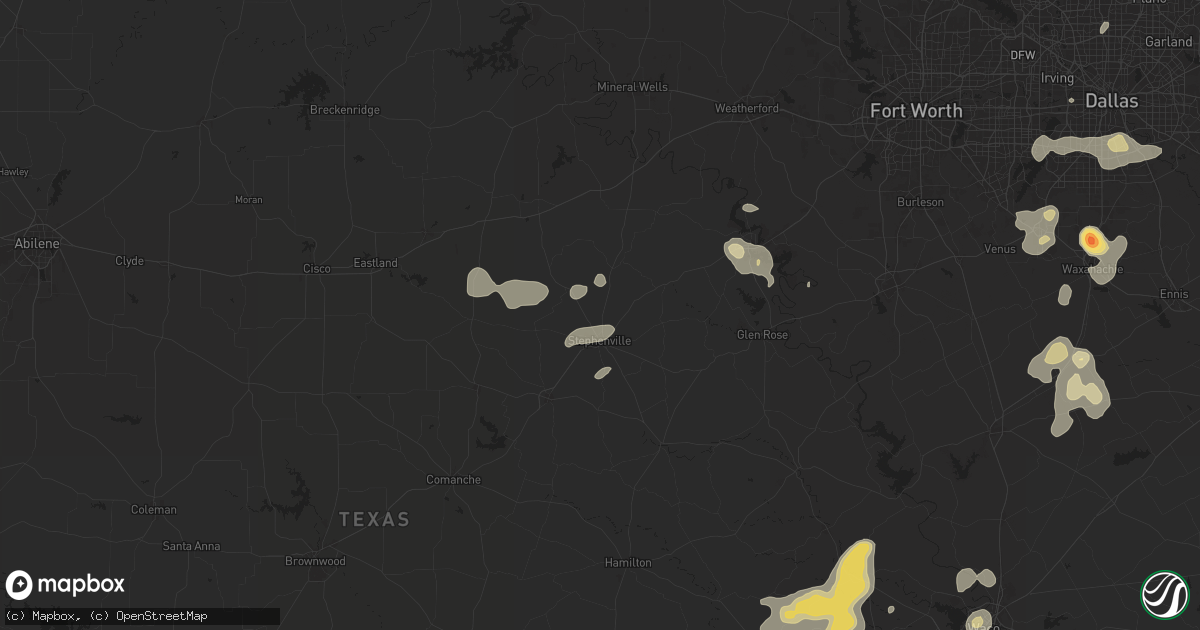 Hail map in Stephenville, TX on May 30, 2024