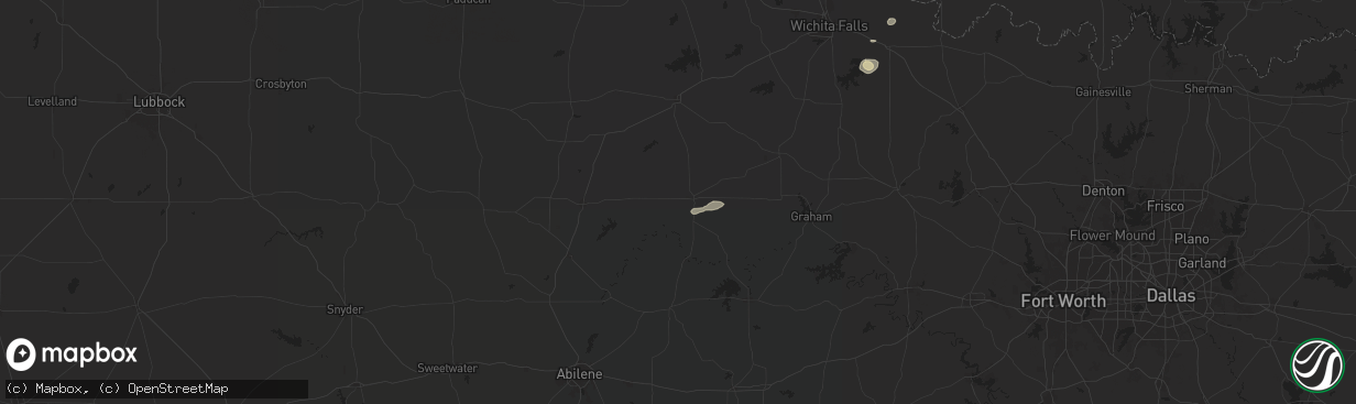Hail map in Throckmorton, TX on May 30, 2024