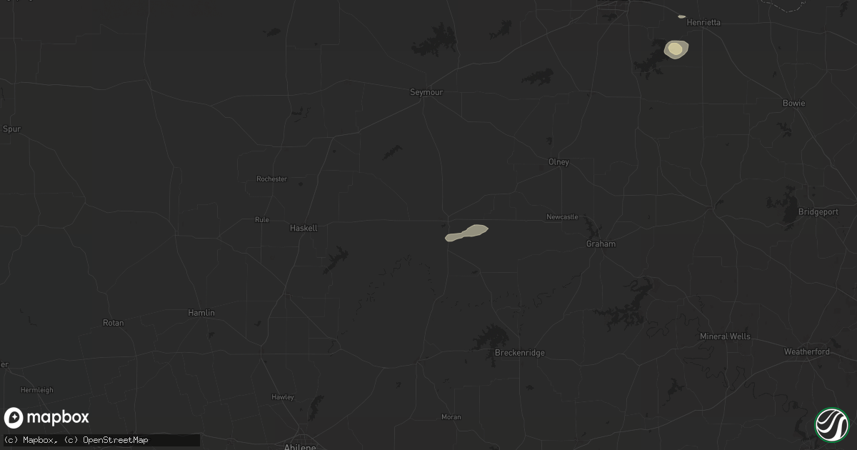 Hail map in Throckmorton, TX on May 30, 2024