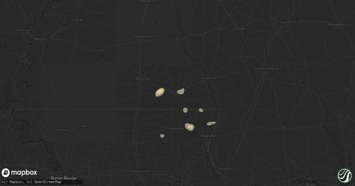 Hail map in Tylertown, MS on May 30, 2024