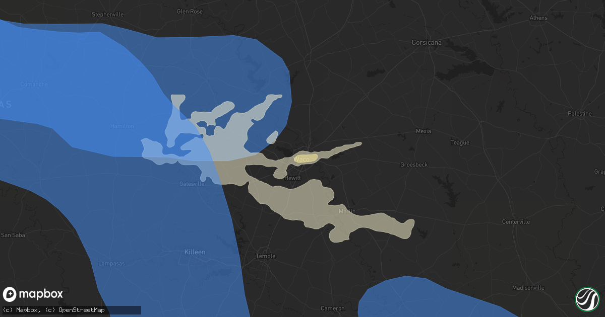 Hail map in Waco, TX on May 30, 2024