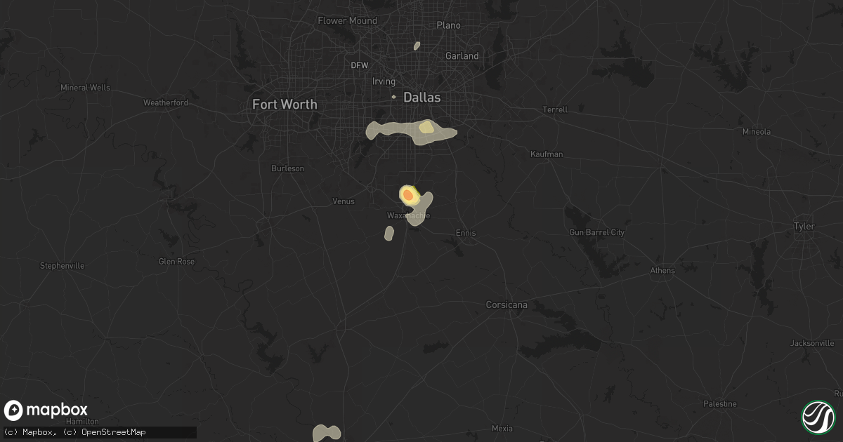 Hail map in Waxahachie, TX on May 30, 2024