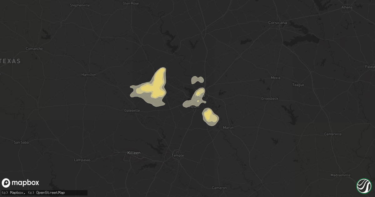 Hail map in Woodway, TX on May 30, 2024