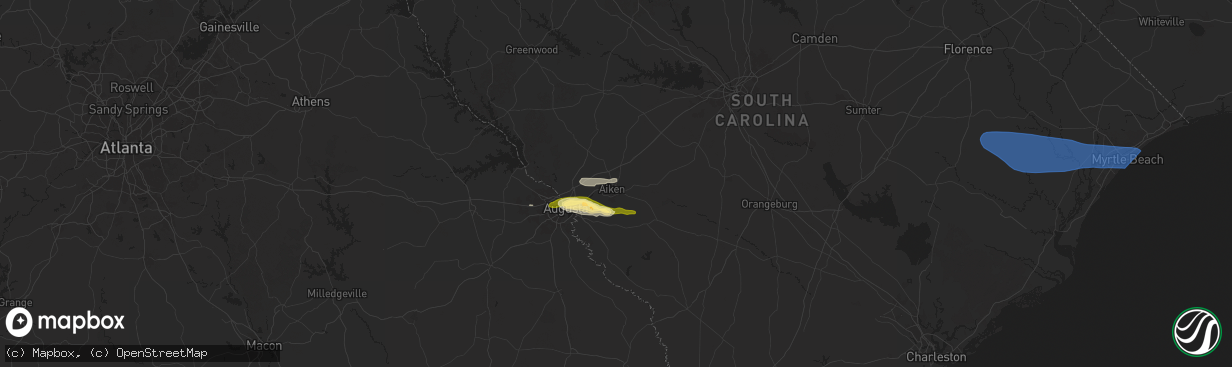 Hail map in Aiken, SC on May 30, 2025