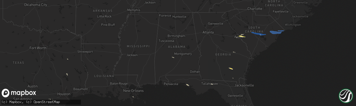 Hail map in Alabama on May 30, 2025
