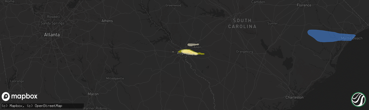 Hail map in Augusta, GA on May 30, 2025