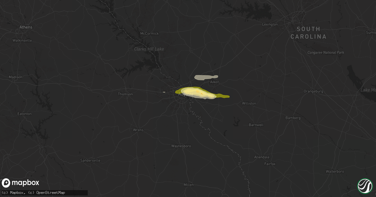 Hail map in Augusta, GA on May 30, 2025
