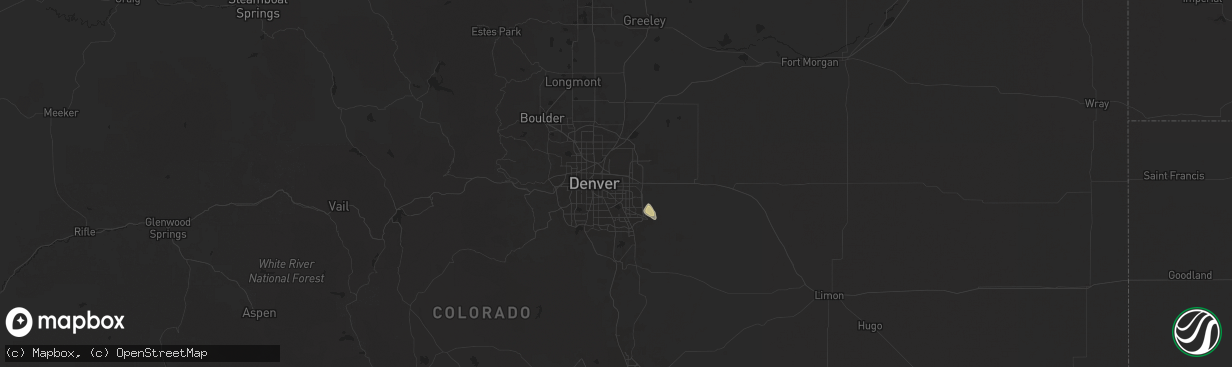 Hail map in Aurora, CO on May 30, 2025