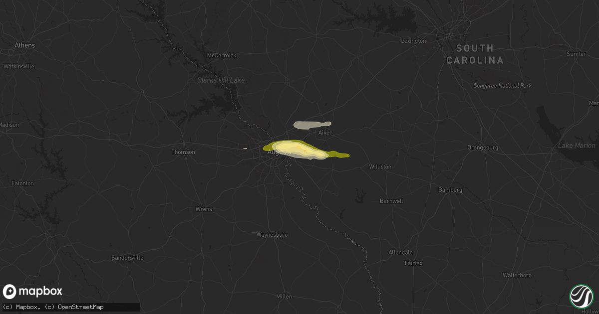 Hail map in Beech Island, SC on May 30, 2025