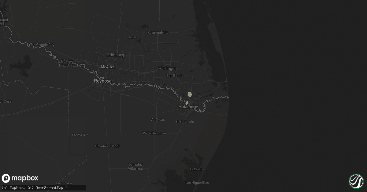 Hail map in Brownsville, TX on May 30, 2025