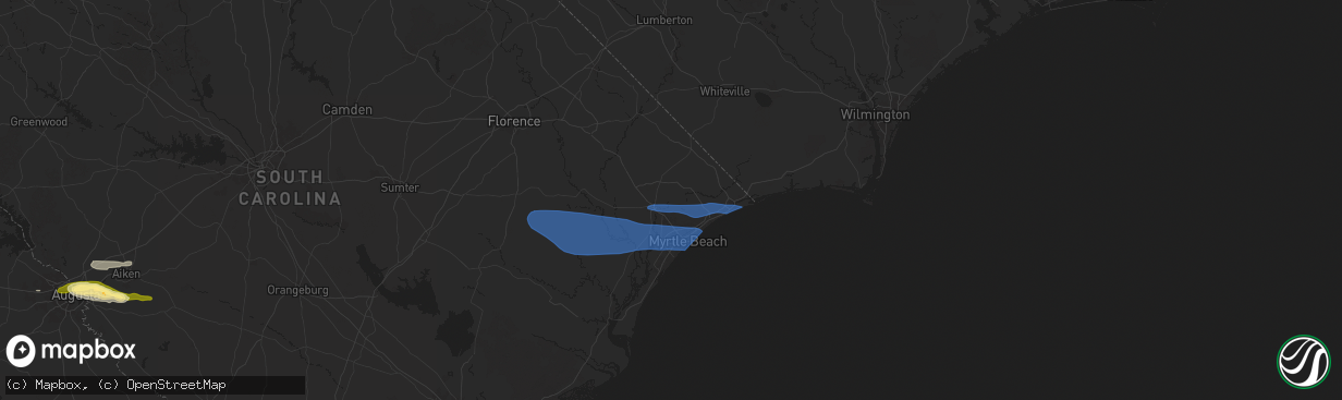 Hail map in Conway, SC on May 30, 2025