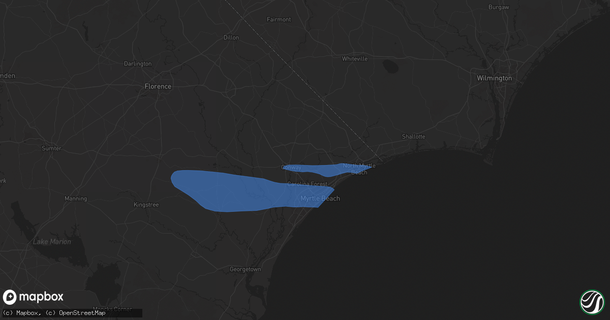 Hail map in Conway, SC on May 30, 2025