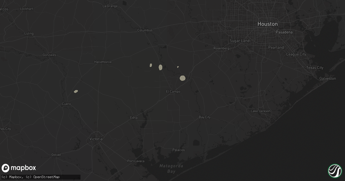 Hail map in El Campo, TX on May 30, 2025