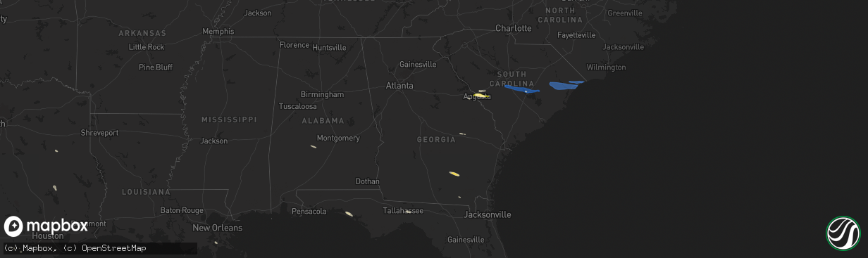 Hail map in Georgia on May 30, 2025