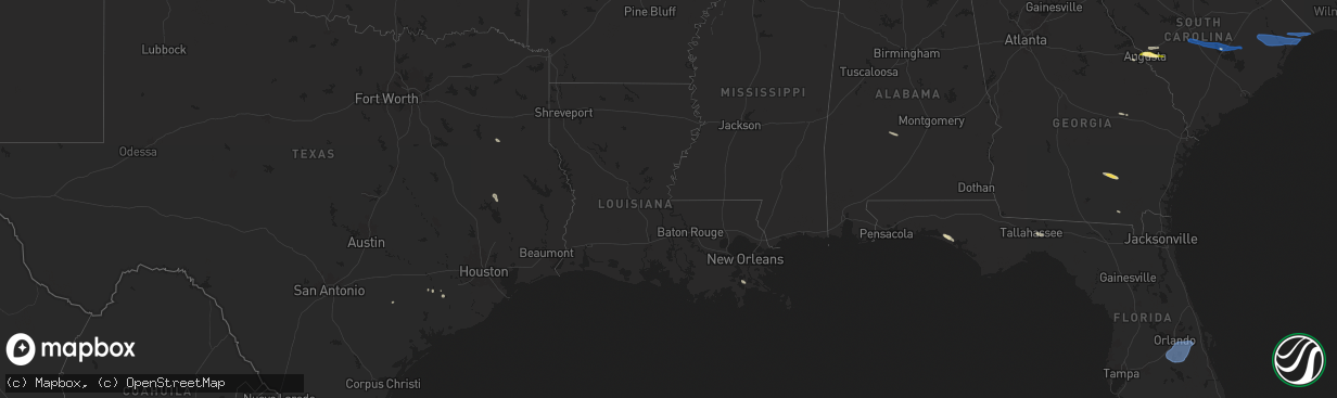 Hail map in Louisiana on May 30, 2025