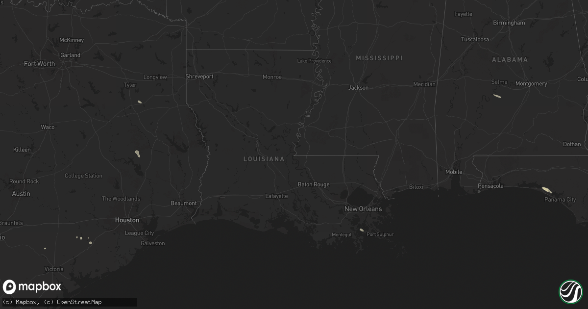 Hail map in Louisiana on May 30, 2025