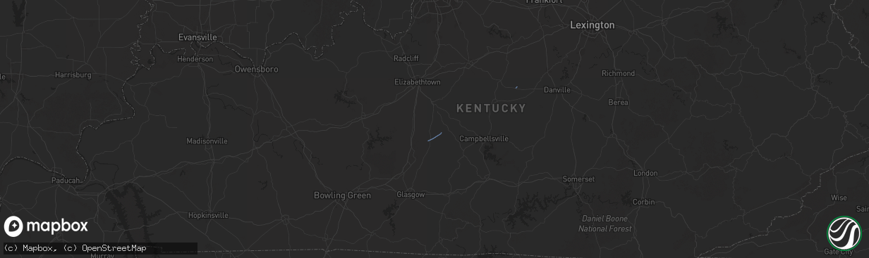 Hail map in Magnolia, KY on May 30, 2025