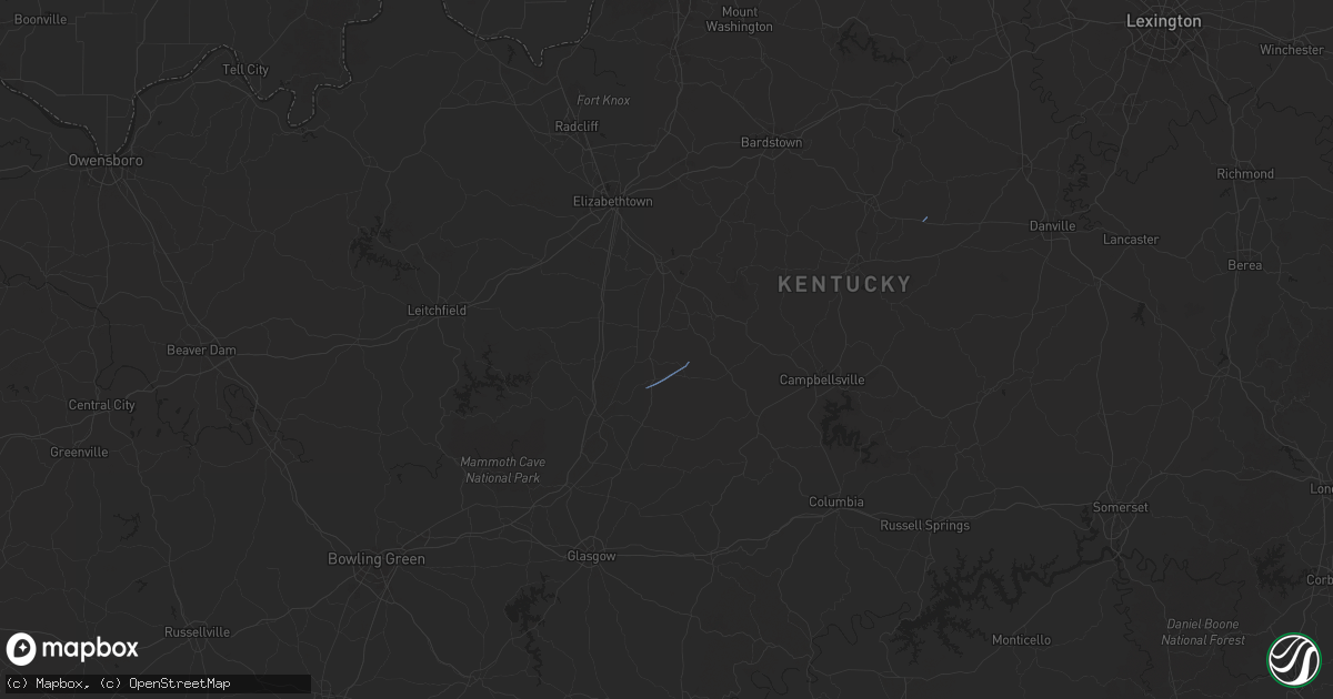 Hail map in Magnolia, KY on May 30, 2025