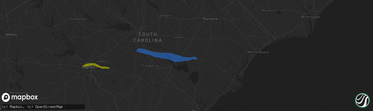 Hail map in Manning, SC on May 30, 2025