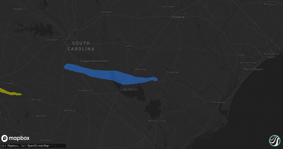 Hail map in Manning, SC on May 30, 2025