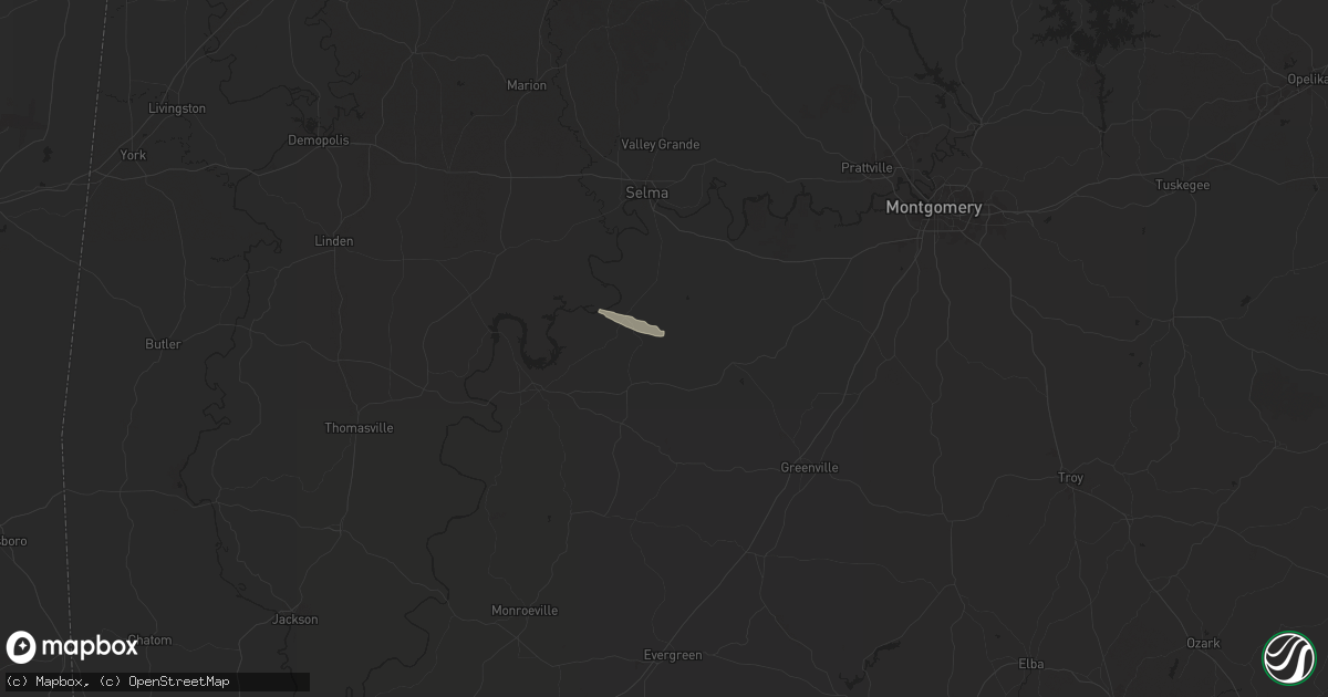 Hail map in Minter, AL on May 30, 2025