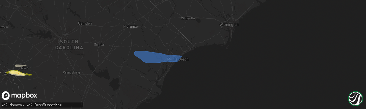 Hail map in Myrtle Beach, SC on May 30, 2025