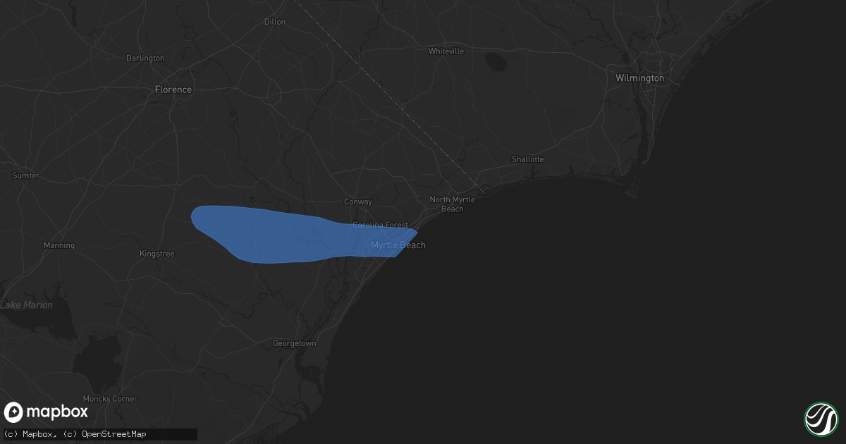 Hail map in Myrtle Beach, SC on May 30, 2025