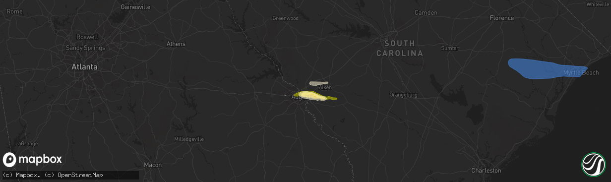 Hail map in North Augusta, SC on May 30, 2025
