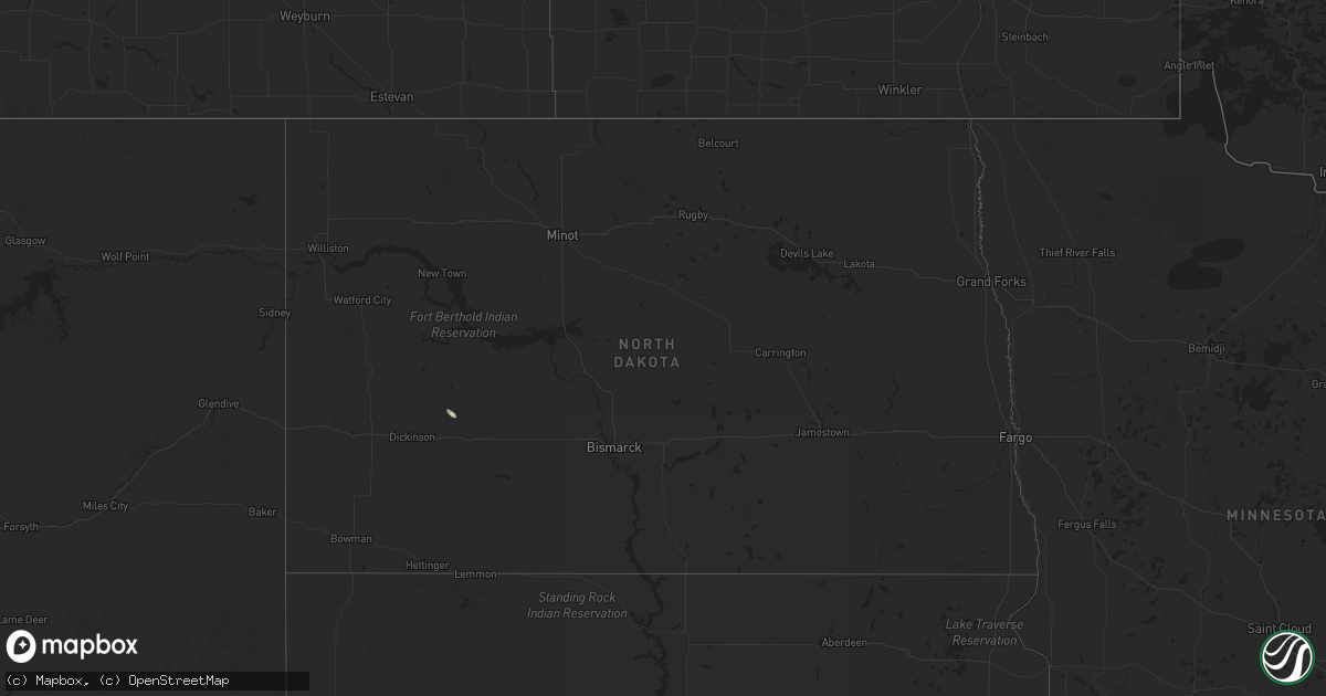Hail map in North Dakota on May 30, 2025