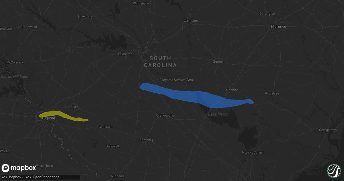 Hail map in Saint Matthews, SC on May 30, 2025