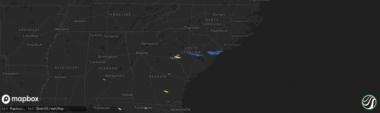 Hail map in South Carolina on May 30, 2025