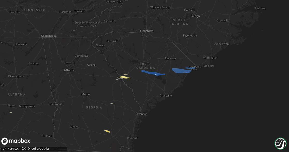 Hail map in South Carolina on May 30, 2025