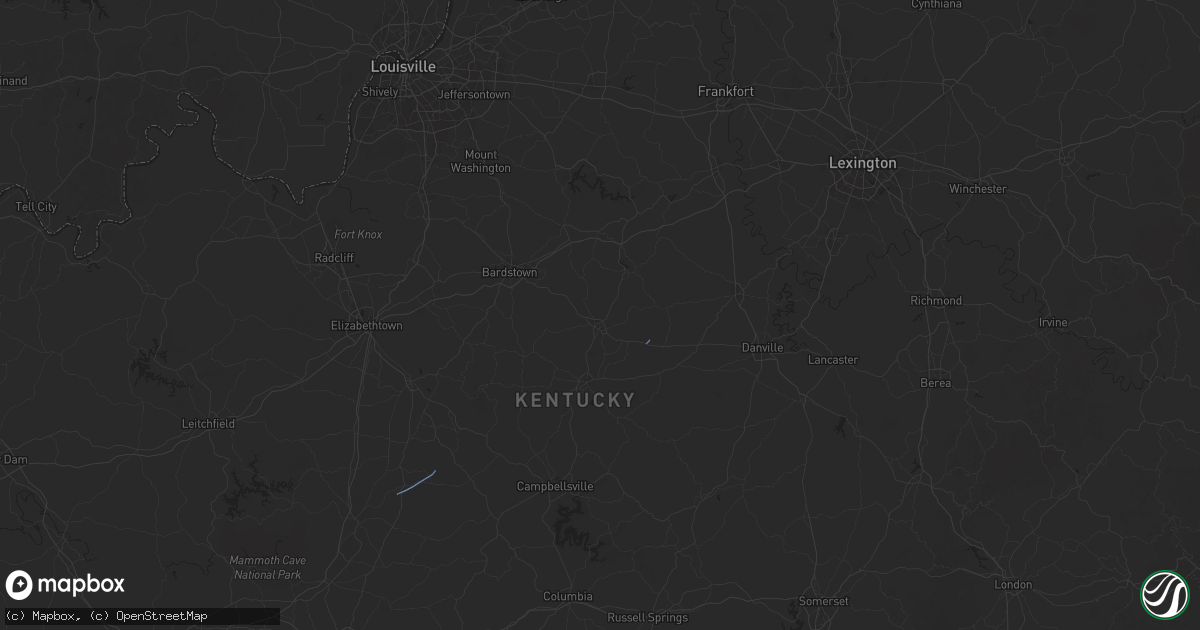 Hail map in Springfield, KY on May 30, 2025