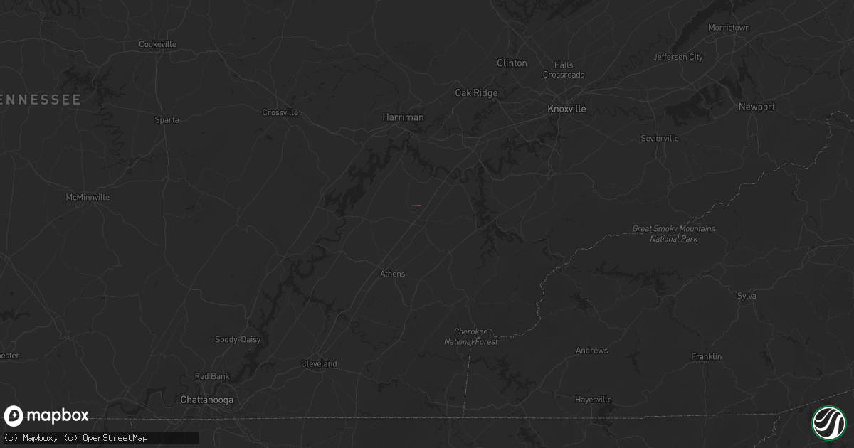Hail map in Sweetwater, TN on May 30, 2025