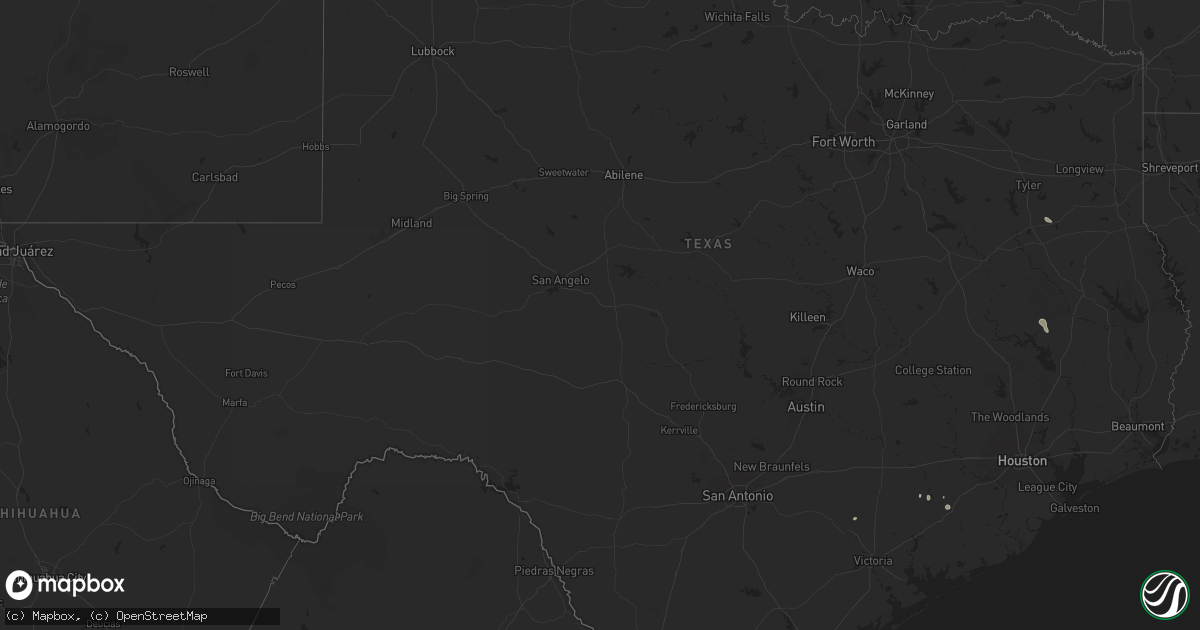 Hail map in Texas on May 30, 2025