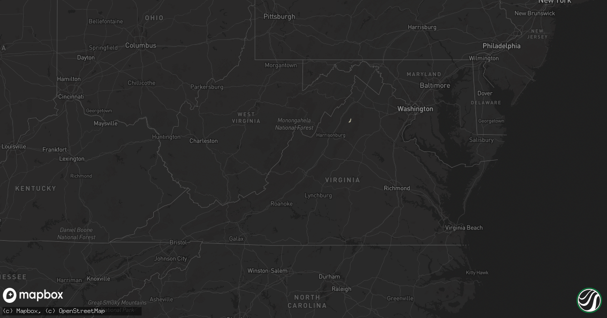 Hail map in Virginia on May 30, 2025