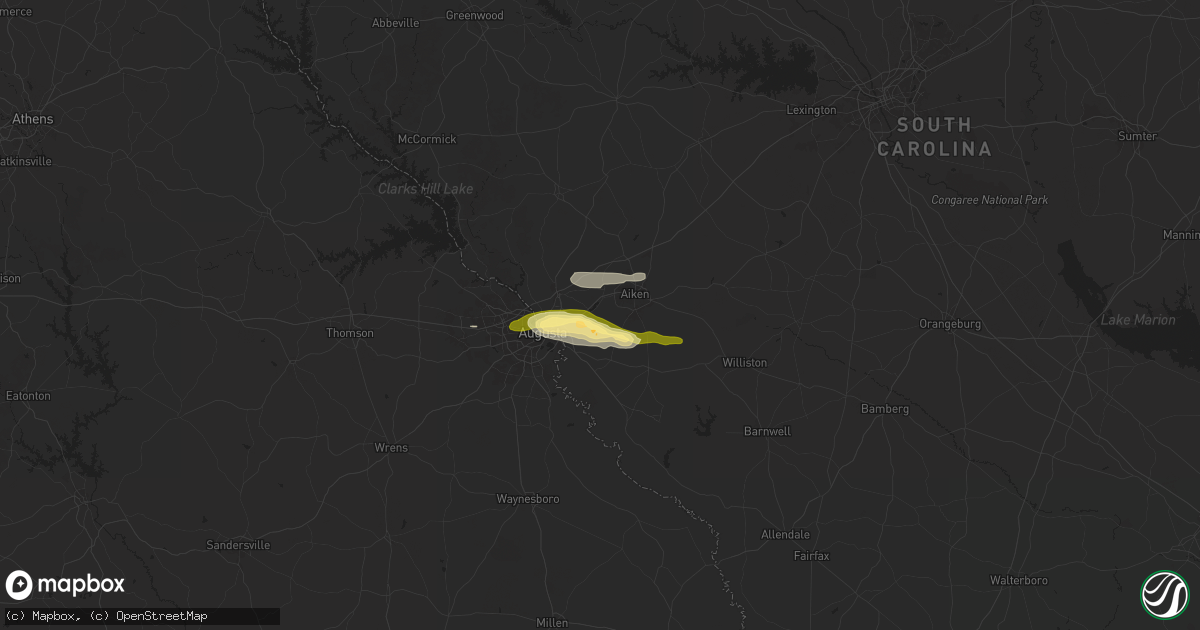 Hail map in Warrenville, SC on May 30, 2025