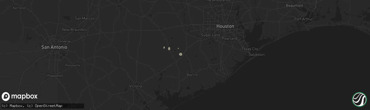 Hail map in Wharton, TX on May 30, 2025
