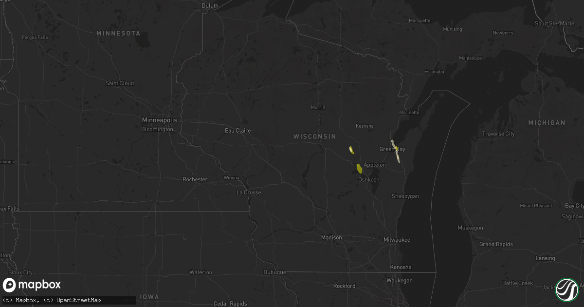 Hail map in Wisconsin on May 30, 2025