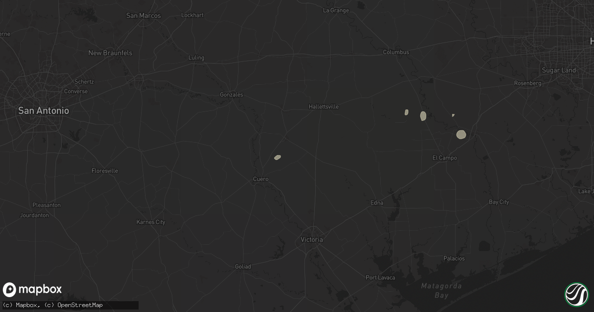 Hail map in Yoakum, TX on May 30, 2025