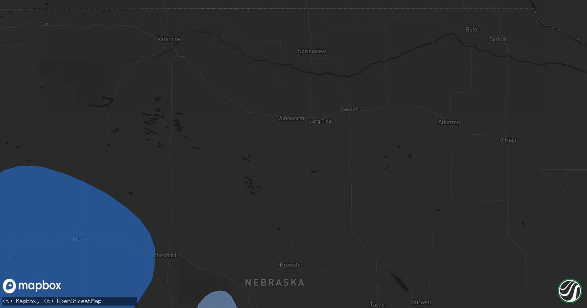 Hail map in Ainsworth, NE on May 30, 2026