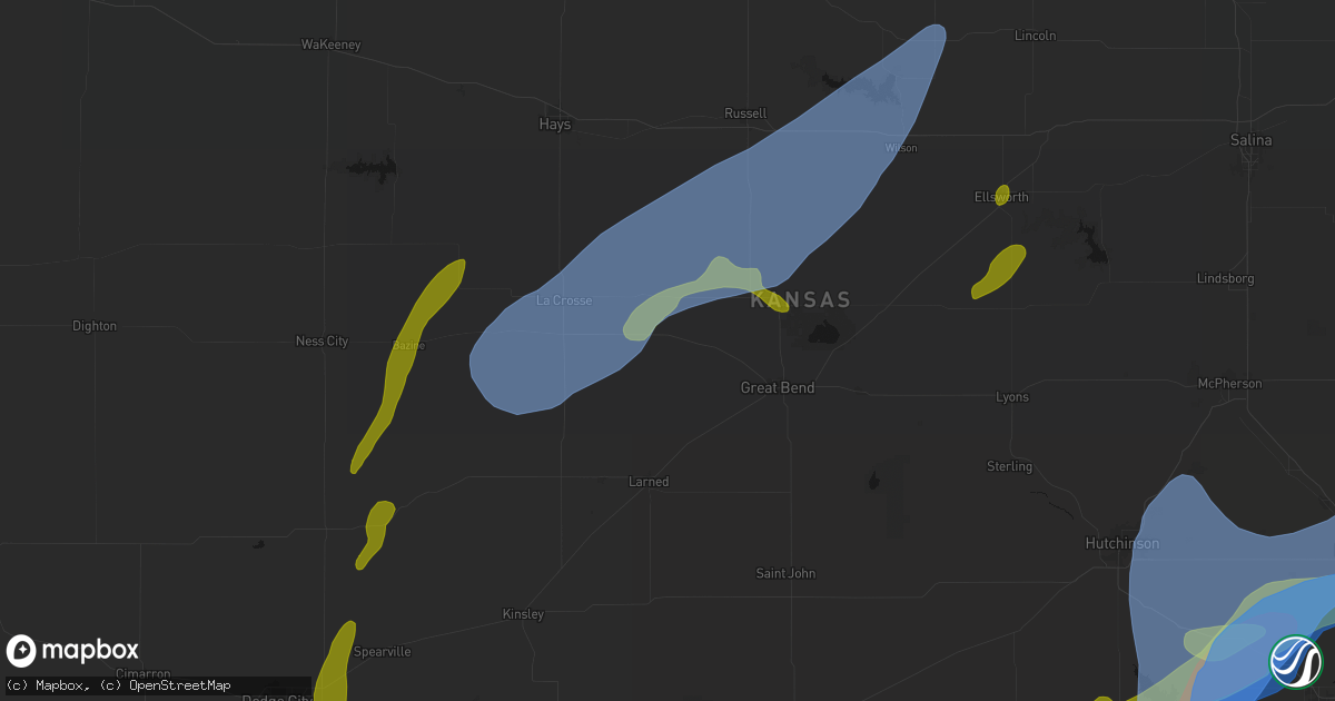 Hail map in Albert, KS on May 30, 2026