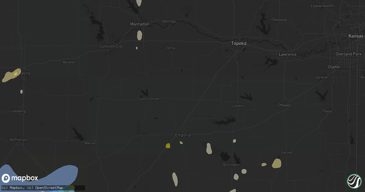 Hail map in Allen, KS on May 30, 2026