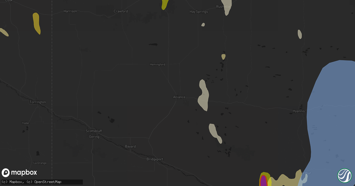 Hail map in Alliance, NE on May 30, 2026